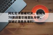 1竞技电竞-阿扎伦卡巅峰对决，蒂姆与70激战塞尔维亚队分钟，突破纪录胜负难料！的简单介绍